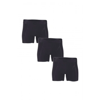 Erkek Likralı Elastan Boxer Siyah 3lü Paket
