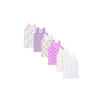 Likralı Empirme Kız Çoçuk Kalın Askılı Atlet 2-3 Yaş 6lı Paket