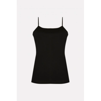 Kadın Siyah Ribana Saten Ip Askılı Atlet 6lı Paket Gkc177