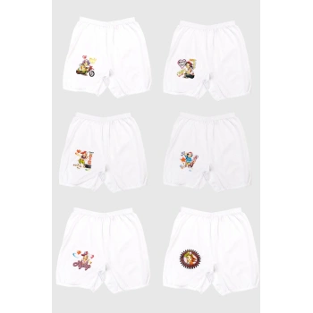 Kız Çocuk Beyaz Baskılı Paçalı Külot Gkc3211