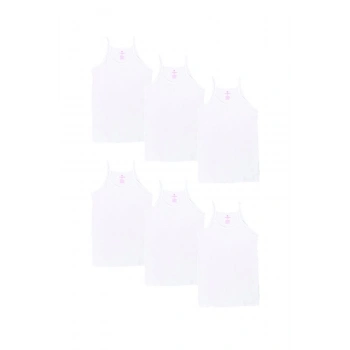 Kız Çoçuk Ribana Saten Ip Askılı  Atlet 6lı Paket