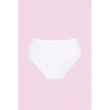 6 lı Beyaz Transferli Ribana Külot