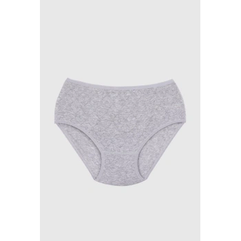 6lı Gri Transferli Ribana Kadın Külot