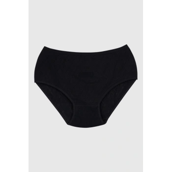 12 Li Siyah Transferli Ribana Külot