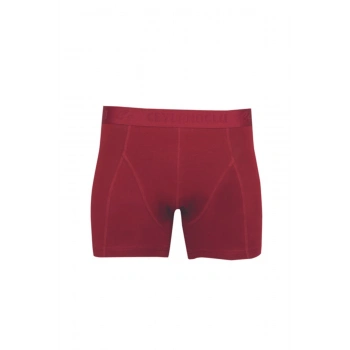 Erkek Likralı Rahat Elastan Likralı Bordo Renk 3 Lü Paket Boxer