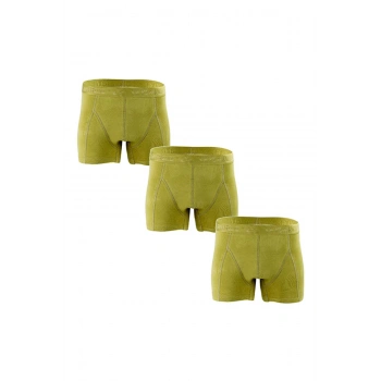 Erkek Yeşil Renk Likralı Rahat Elastan Likralı Boxer 3 lü