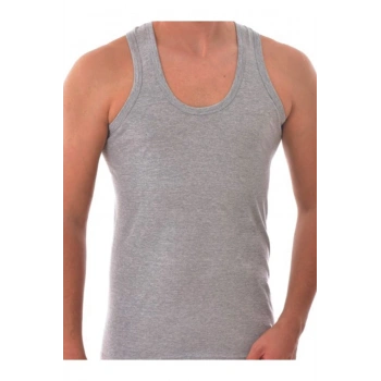 Erkek Gri 6 Lı Paket Pamuklu Penye Atlet