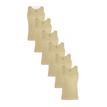 Erkek Açık Yeşil 6lı Paket Pamuklu Penye Atlet