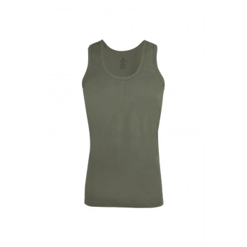 Erkek Koyu Yeşil 6 Lı Paket Pamuklu Penye Atlet