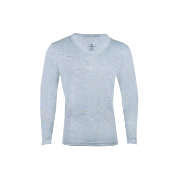 Erkek Gri Interlok Uzun Kol Fanila