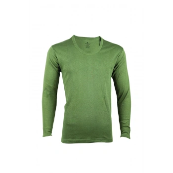 Erkek Koyu Yeşil Interlok Uzun Kol Fanila