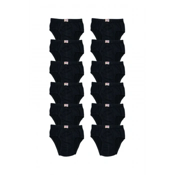 Erkek Çocuk Siyah Penye Külot 12li Paket 2-3-4 Yaş