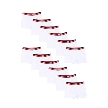 Erkek Çocuk Beyaz Likralı Boxer 2 Beden 12li Paket