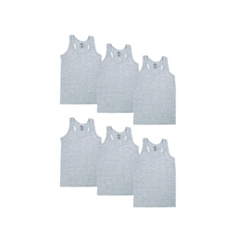 Erkek Çoçuk Ribana Gri Spor Atlet 9-10 Yaş 6lı Paket