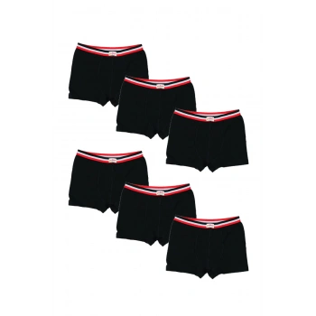 Erkek Çocuk Siyah Likralı Empirme Boxer 6lı