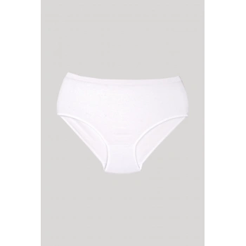 Kadın Beyaz Ribana Külot 12li Paket 106