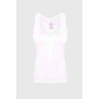 Kadın Beyaz Güpürlü Geniş Askılı Atlet 3lü Paket 166