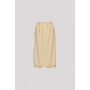 Kadın Bej Jarse Uzun Jüpon 3lü Gkc253