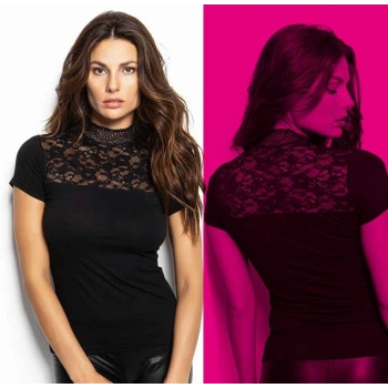 MİSS ELİT BAYAN 3LÜ KISA KOL DANTELLİ TİŞÖRT - 0819