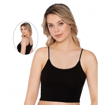 Belinay Kadın 3lü İp Askılı Kısa Crop Atlet - 6030