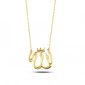 14K Gold ALLAH Necklace, Islamic Gold Jewelry, Arabic Religious Gift Necklace