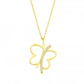 14 Ayar Altın Şans Kelebeği Kolye