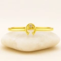 14K Solid Gold Horseshoe Ring, Minimal, Elegant & Symbolic Gold Ring Design