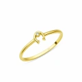 14K Solid Gold Horseshoe Ring, Minimal, Elegant & Symbolic Gold Ring Design