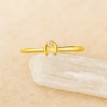 14K Solid Gold Horseshoe Ring, Minimal, Elegant & Symbolic Gold Ring Design