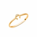 14K Solid Gold Horseshoe Ring, Minimal, Elegant & Symbolic Gold Ring Design
