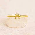 14K Solid Gold Horseshoe Ring, Minimal, Elegant & Symbolic Gold Ring Design