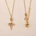 14K Gold Ballerina Necklace, Ballerina Dancer Girl, Elegant Fairy Necklace