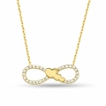 14K Solid Gold Mini Heart Infinity Necklace