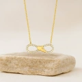 14K Solid Gold Mini Heart Infinity Necklace