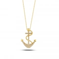 14K Gold Anchor Necklace, Rope Chain Necklaces, Anchor Jewelry, Ocean Beach Necklace