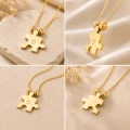 14K Solid Gold Dorica Detailed Puzzle Necklace
