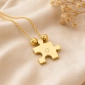14K Solid Gold Dorica Detailed Puzzle Necklace