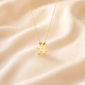 14K Solid Gold Dorica Detailed Puzzle Necklace