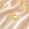 14K Solid Gold Dorica Detailed Puzzle Necklace