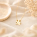 14K Solid Gold Dorica Detailed Puzzle Necklace