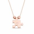 14K Solid Gold Dorica Detailed Puzzle Necklace