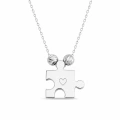 14K Solid Gold Dorica Detailed Puzzle Necklace