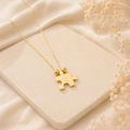 14K Solid Gold Dorica Detailed Puzzle Necklace
