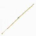 14K Gold Dorika Green Emerald Bracelet
