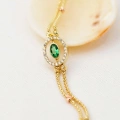 14K Gold Dorika Green Emerald Bracelet