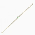 14K Gold Dorika Green Emerald Bracelet
