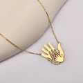 14K Gold Hand Necklace, Newborn Jewelry, Handprint Necklace, Baby Necklace for Mom