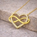 14 Ayar Altın Sonsuzluk Detaylı Kalp Kolye