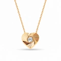 14K Solid Gold Sparkling Mini Heart Necklace