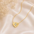 14K Solid Gold Sparkling Mini Heart Necklace